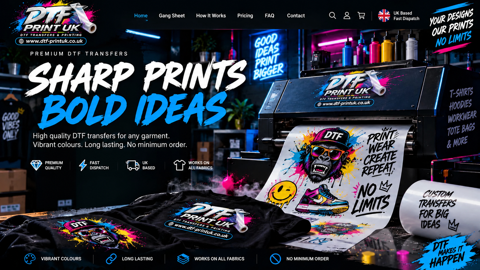 DTF Print UK premium DTF transfers